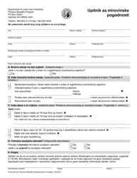 Form F242-393-223 Pension Benefits Questionnaire - Washington (Croatian)