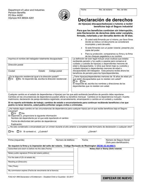 Form F242-421-999  Printable Pdf