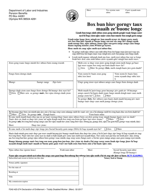 Form F242-423-274  Printable Pdf