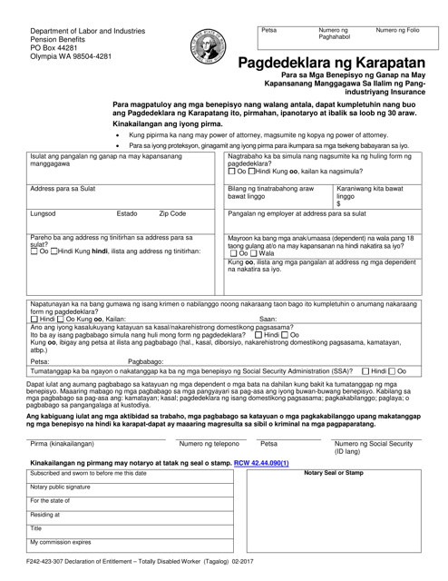 Form F242-423-307  Printable Pdf