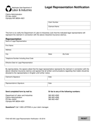 Document preview: Form F242-425-000 Legal Representation Notification - Washington