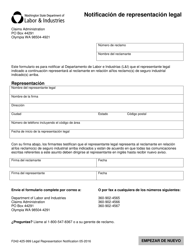 Document preview: Formulario F242-425-999 Notificacion De Representacion Legal - Washington (Spanish)