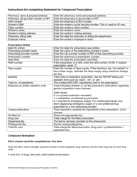 Form F245-010-000 Statement for Compound Prescription - Washington, Page 2
