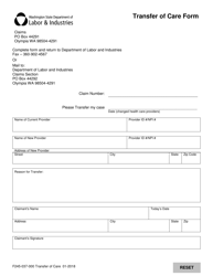 Document preview: Form F245-037-000 Transfer of Care - Washington