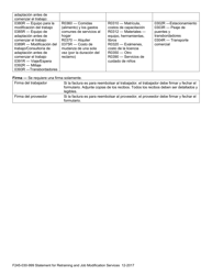 Formulario F245-030-999 Declaracion De Servicios De Capacitacion Y Modificacion De Trabajo - Washington (Spanish), Page 3