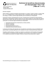 Document preview: Formulario F242-428-999 Solicitud De Beneficios Discrecionales Por Discapacidad "over 7/10" (Mas De 7 O 10) - Washington (Spanish)
