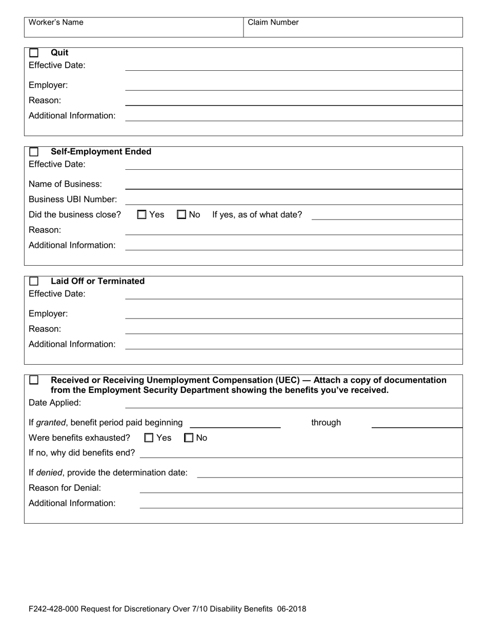 Form F242-428-000 Request for Discretionary Over 7 / 10 Disability Benefits - Washington, Page 3
