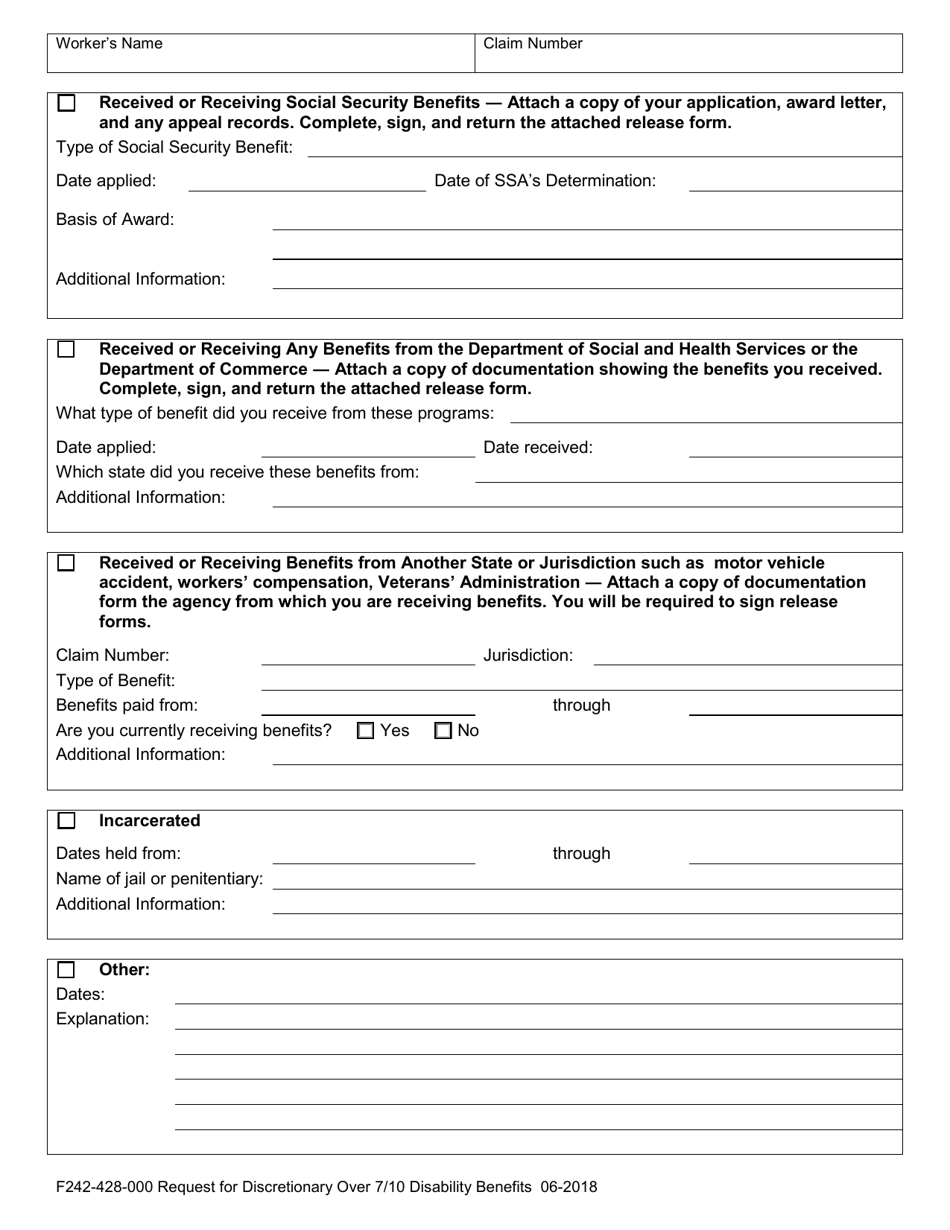 Form F242-428-000 Request for Discretionary Over 7 / 10 Disability Benefits - Washington, Page 5