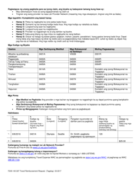 Form F245-145-307 Travel Reimbursement Request - Washington (Tagalog), Page 2