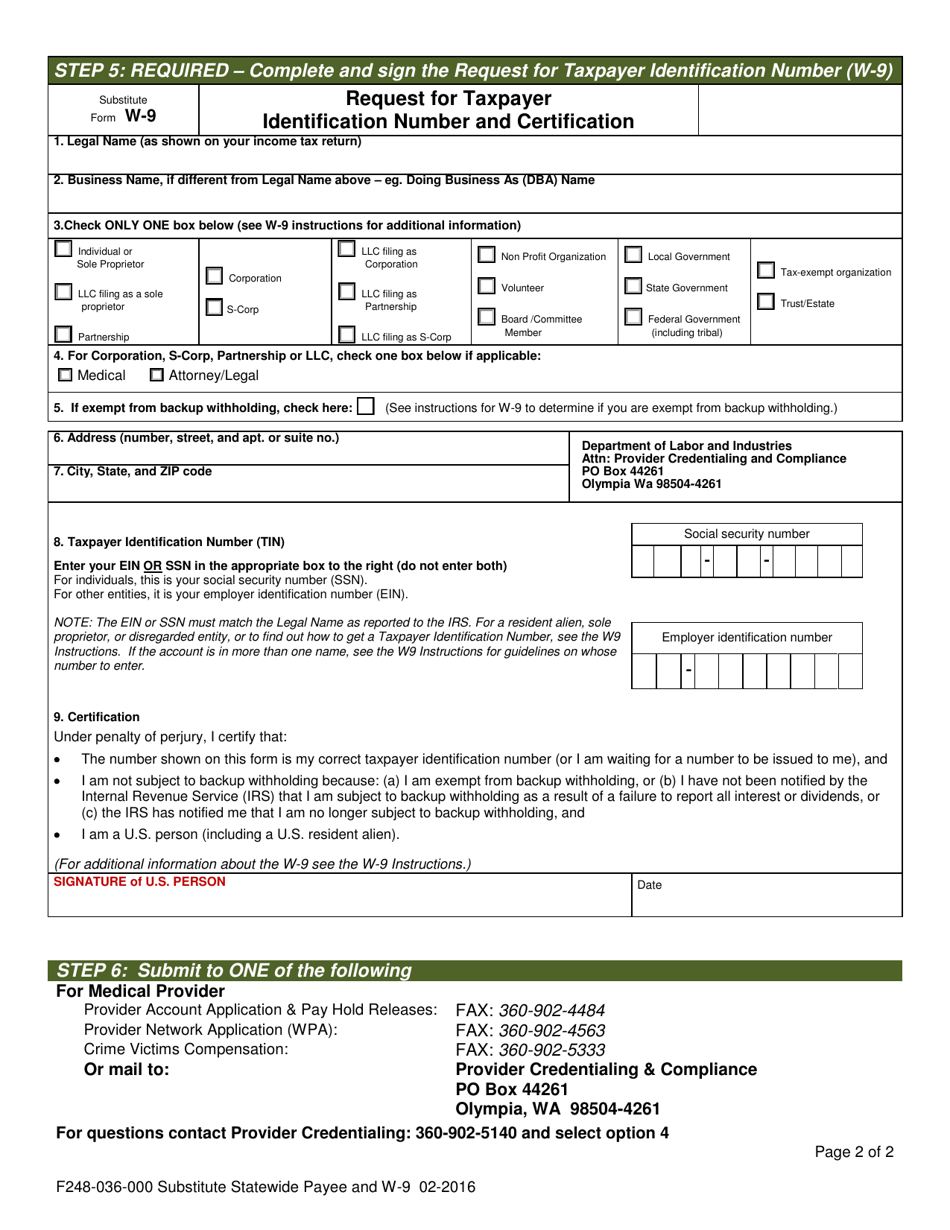 Form F245-055-000 Submission of Provider Credentials for Interpretive Services - Washington, Page 12