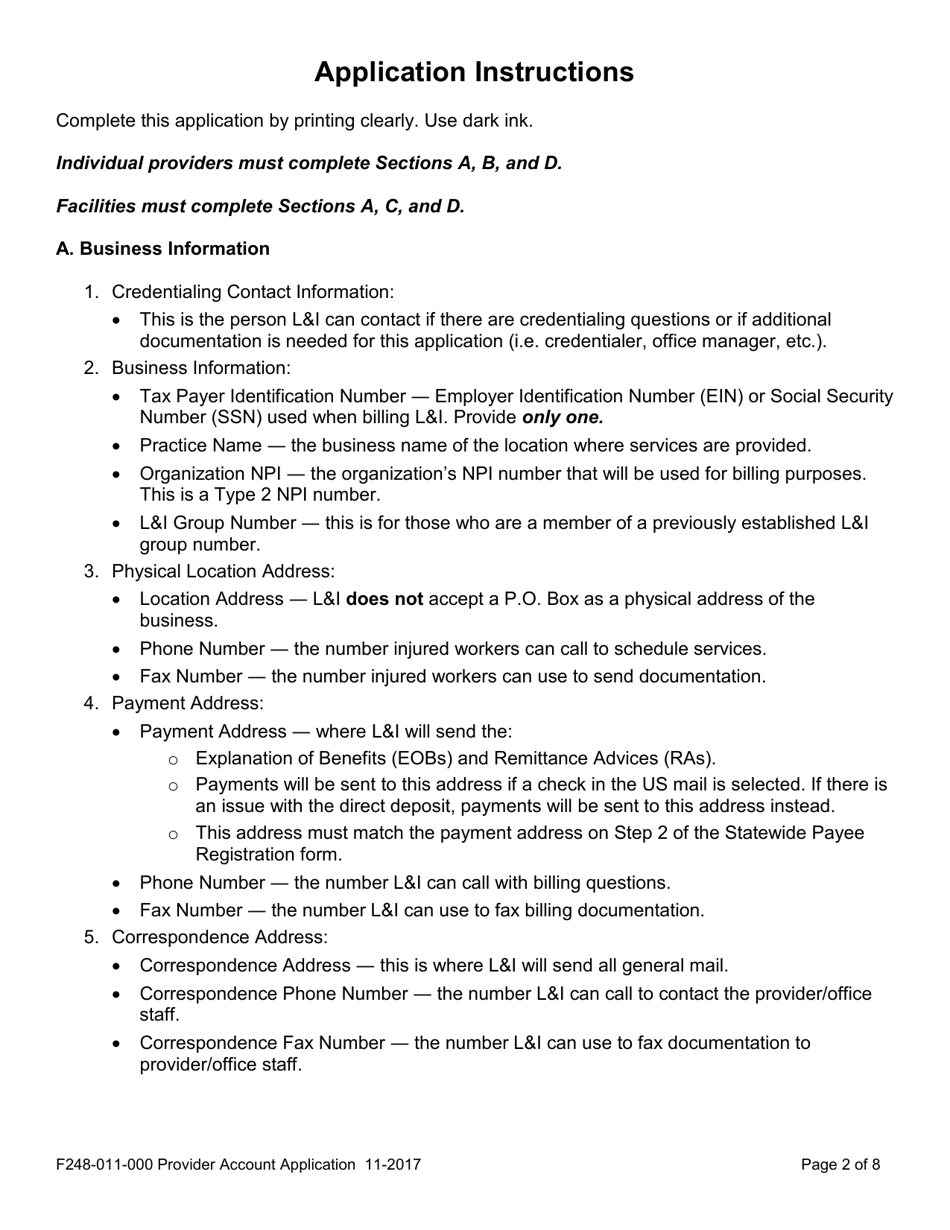Form F245-055-000 Submission of Provider Credentials for Interpretive Services - Washington, Page 4