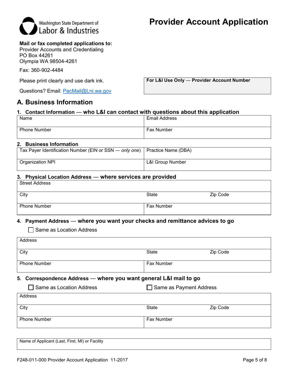 Form F245-055-000 Submission of Provider Credentials for Interpretive Services - Washington, Page 7