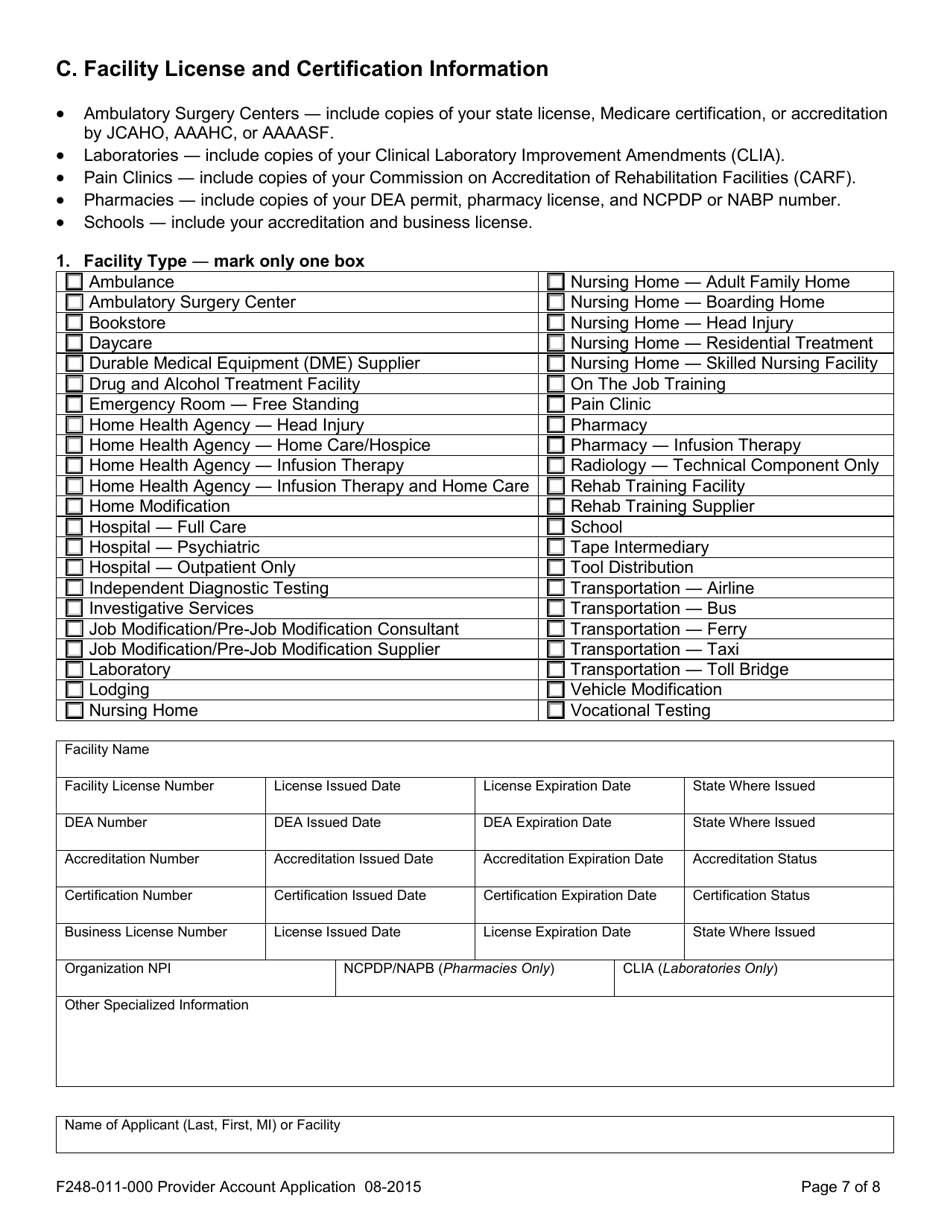 Form F245-055-000 Submission of Provider Credentials for Interpretive Services - Washington, Page 9
