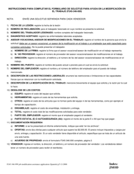 Formulario F245-346-999 Modificacion En El Trabajo Solicitud De Asistencia - Washington (Spanish), Page 3