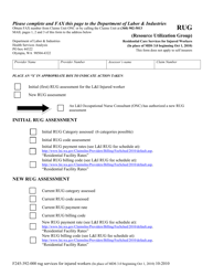Form F245-392-000 Rug (Resource Utilization Group) Residential Care Services for Injured Workers - Washington, Page 3