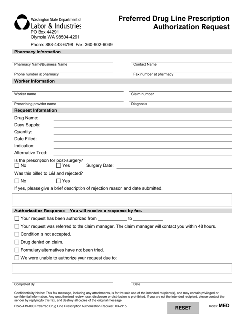 Form F245-419-000  Printable Pdf
