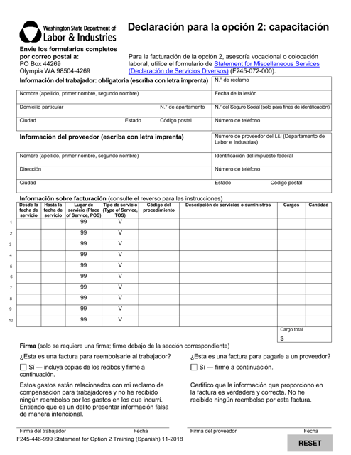 Form F245-446-999  Printable Pdf