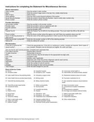 Form F248-160-000 Statement for Home Nursing Services - Washington, Page 2