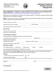 Document preview: Form F252-021-000 Individual Vocational Provider Account Change Form - Washington