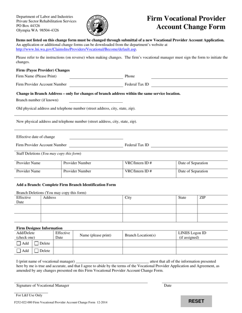 Form F252-022-000  Printable Pdf