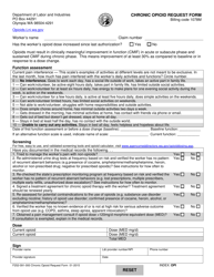 Form F252-091-000 Chronic Opioid Request Form - Washington