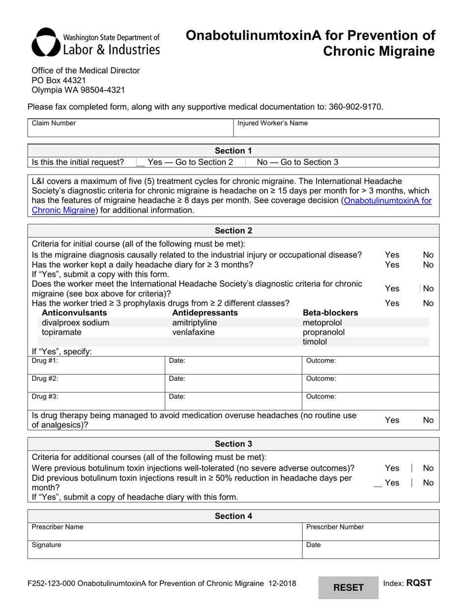 Form F252-123-000 - Fill Out, Sign Online and Download Fillable PDF ...