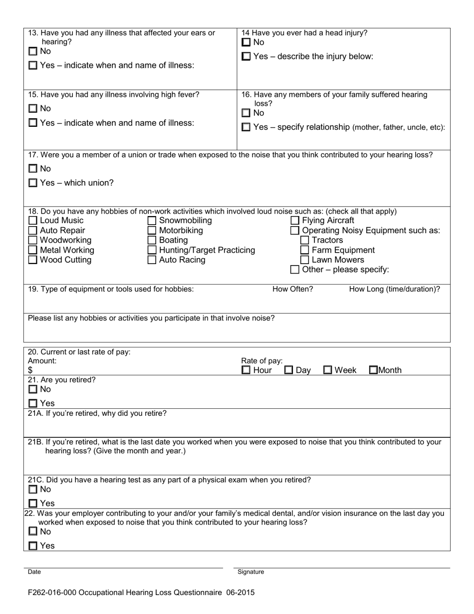 Form F262-016-000 - Fill Out, Sign Online and Download Fillable PDF ...