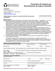 Document preview: Formulario F262-009-999 Formulario De Reclamo Por Discriminacion De Seguro Industrial - Washington (Spanish)
