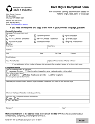 Form F270-001-000 Civil Rights Complaint Form - Washington, Page 2