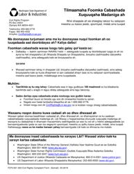 Form F270-001-303 Civil Rights Complaint Form - Washington (Somali)