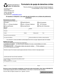 Formulario F270-001-999 Formulario De Queja De Derechos Civiles - Washington (Spanish), Page 2
