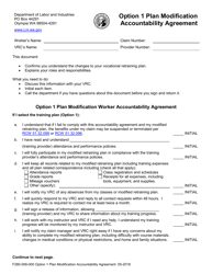 Form F280-056-000 Option 1 Plan Modification Accountability Agreement - Washington