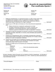 Formulario F280-056-999 Acuerdo De Responsabilidad Plan Modificado Opcion 1 - Washington (Spanish), Page 2