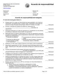 Formulario F280-016-999 Acuerdo De Responsabilidad - Washington (Spanish), Page 2