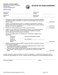 Formulario F280-016-999 Acuerdo De Responsabilidad - Washington (Spanish), Page 3