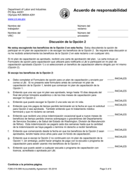 Formulario F280-016-999 Acuerdo De Responsabilidad - Washington (Spanish), Page 5