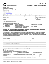 Document preview: Formulario F280-024-999 Opcion 2 Solicitud Para Capacitacion - Washington (Spanish)
