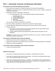 Form F280-045-000 Provider Supplemental Requirements for Non-accredited or Unlicensed Training Providers - Washington, Page 2