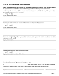 Form F280-045-000 Provider Supplemental Requirements for Non-accredited or Unlicensed Training Providers - Washington, Page 6