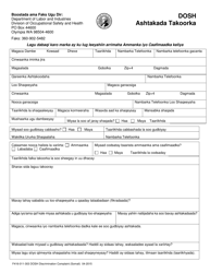 Form F416-011-303 Dosh Discrimination Complaint - Washington (Somali)