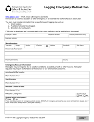 Document preview: Form F417-014-000 Logging Emergency Medical Plan - Washington