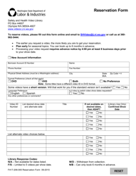 Document preview: Form F417-206-000 Reservation Form - Washington