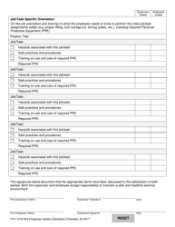 Form F417-276-000 Employee Safety Orientation Checklist - Washington, Page 2