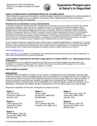Formulario F418-052-000 Supuestos Riesgos Para La Salud O La Seguridad - Washington (Spanish)