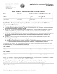 Document preview: Form F500-065-000 Application for Amusement Ride Inspector Certification - Washington