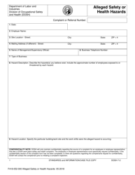 Form F418-052-000 Alleged Safety or Health Hazards - Washington, Page 3