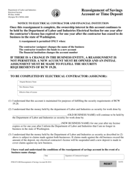 Form F500-072-000 Reassignment of Savings Account or Time Deposit - Washington