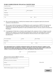 Form F500-072-000 Reassignment of Savings Account or Time Deposit - Washington, Page 2