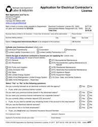 Form F500-018-000 Application for Electrical Contractor&#039;s License - Washington, Page 4
