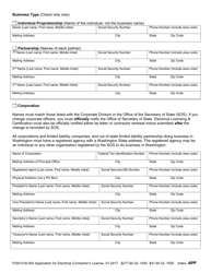 Form F500-018-000 Application for Electrical Contractor&#039;s License - Washington, Page 5